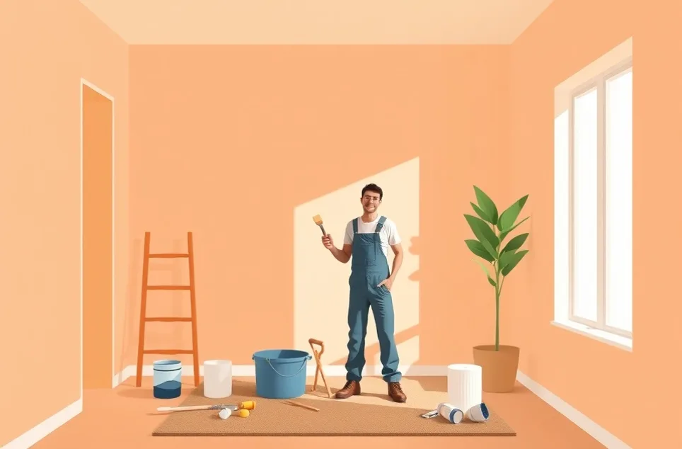 Intérieur rénové après travaux de peinture à Créteil