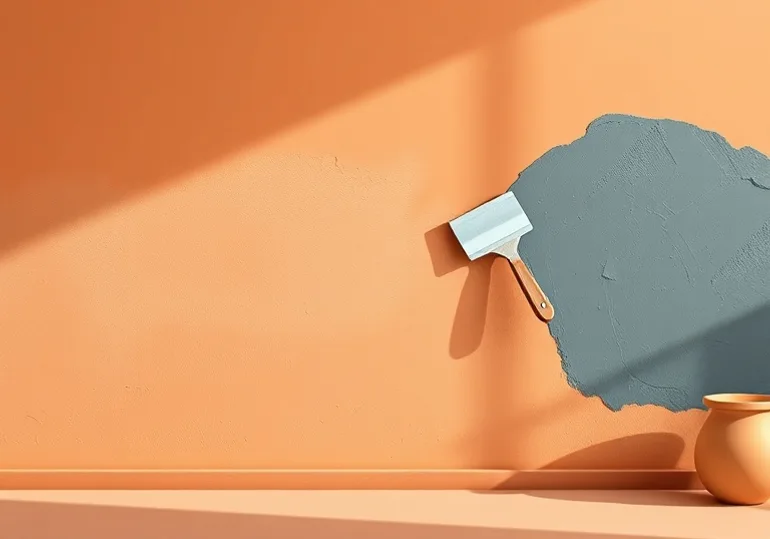 Application d'un enduit décoratif à la lisseuse sur un mur