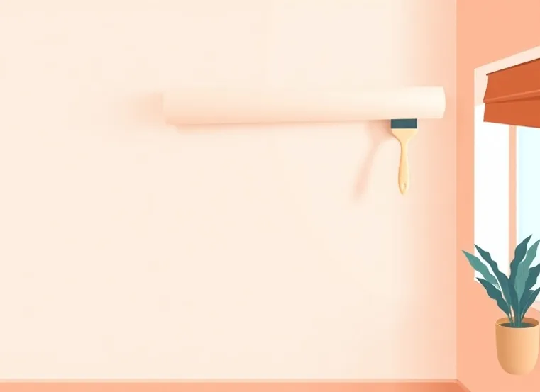 Pose de papier peint, rouleau et brosse à maroufler